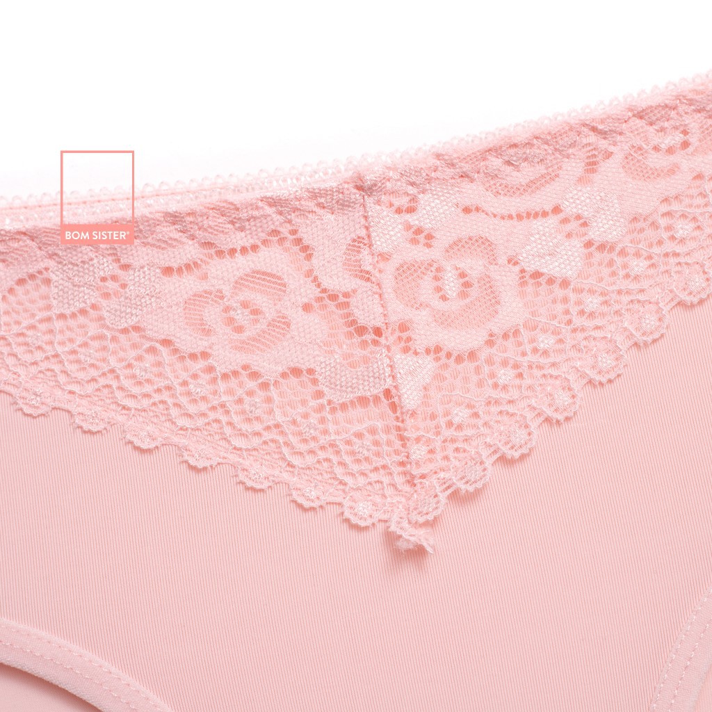 [Mã FAMALLT5 giảm 15% đơn 150k] Quần lót thun lạnh phối ren màu trơn BOM SISTER Q0303 | BigBuy360 - bigbuy360.vn