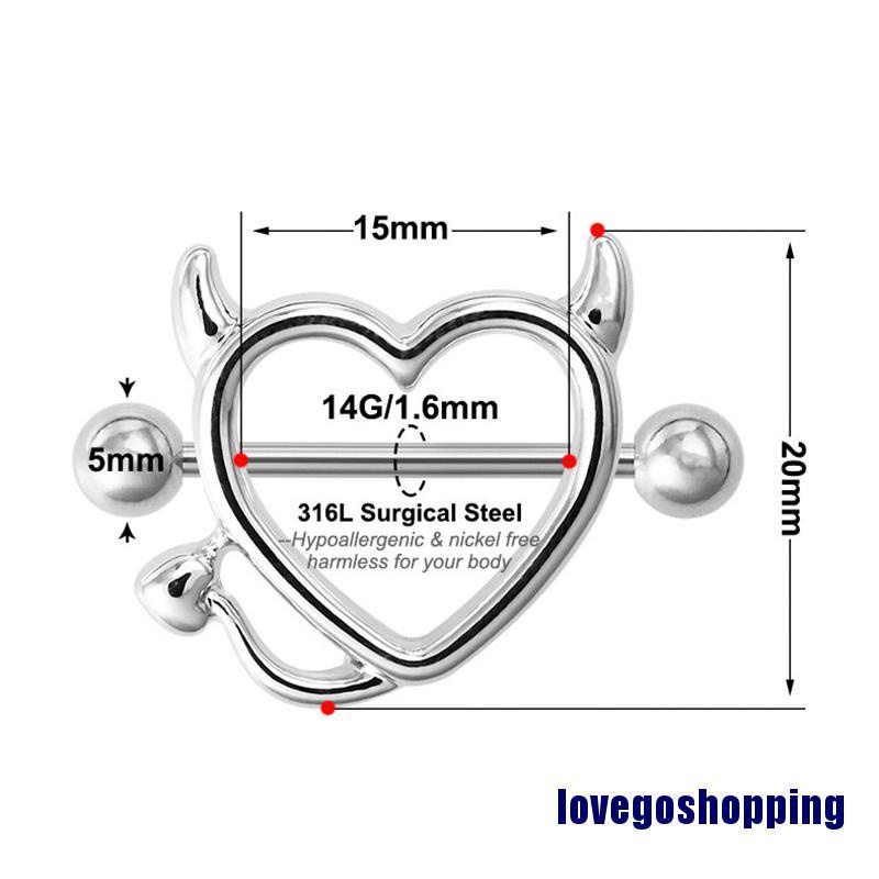 Khuyên Cơ Thể Hình Sừng Và Trái Tim Bằng Thép Phẫu Thuật