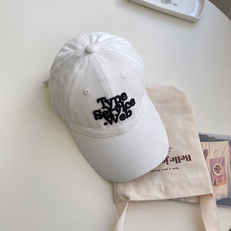 Mũ lưỡi trai thêu chữ màu hồng hoa anh đào phong cách Hàn Quốc cho nữ