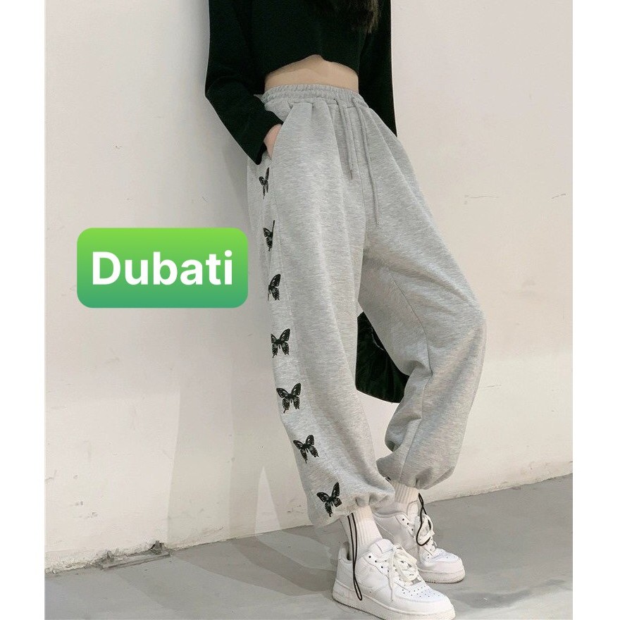 QUẦN JOGGER THỂ THAO NAM NỮ ỐNG BO HỌA TIẾT BƯỚM CAO CẤP- DUBATI FASHION