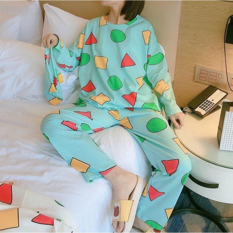 Set bộ đồ ngủ hoạ tiết hình học ô vuông DN089 (có ảnh thật)