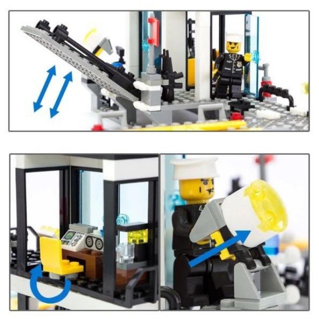 Bộ lego lắp ráp KaiChi mô hình trụ sở cảnh sát biển