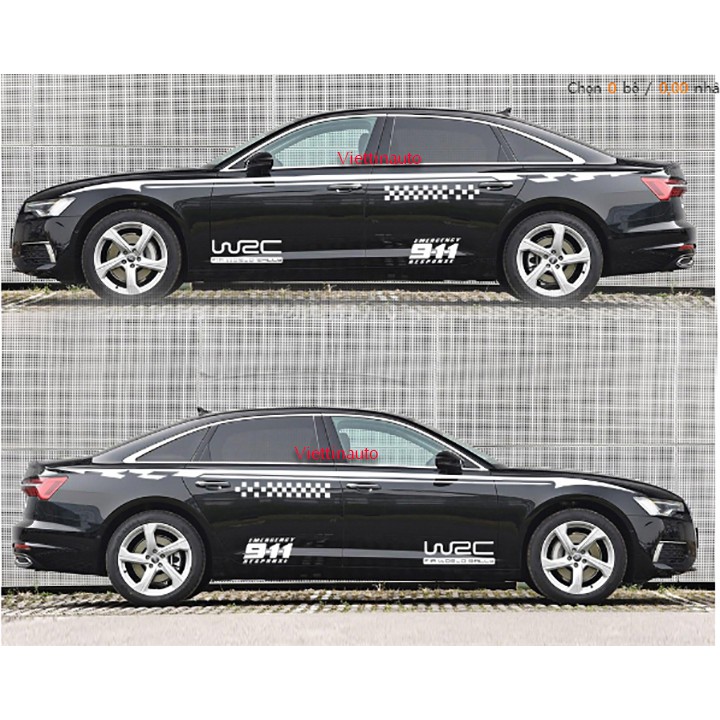 Tem dán sườn Decal dán sườn trang trí Ô tô D-349 Tặng kèm dụng cụ dán Tem