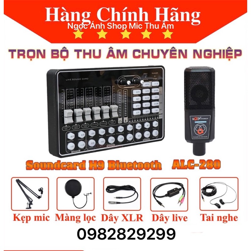 Combo H9 và ALC 280 Full phụ kiện trọn bộ sound card và mic thu âm chính hãng