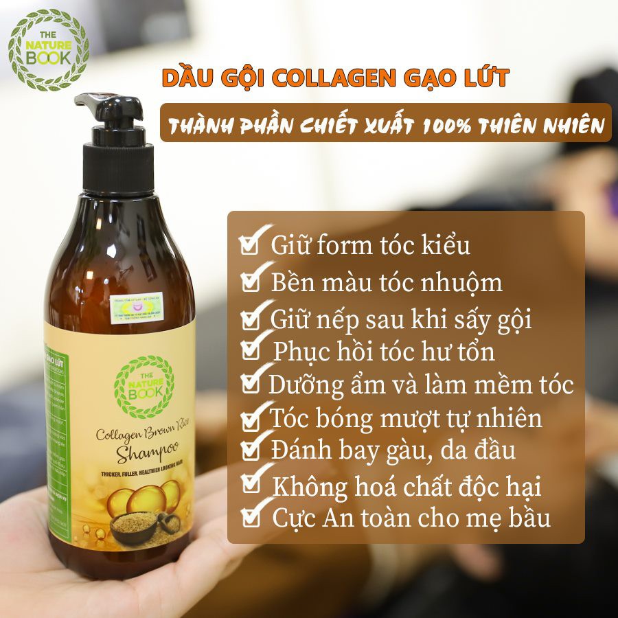 Dầu gội collagen gạo lứt The Nature Book