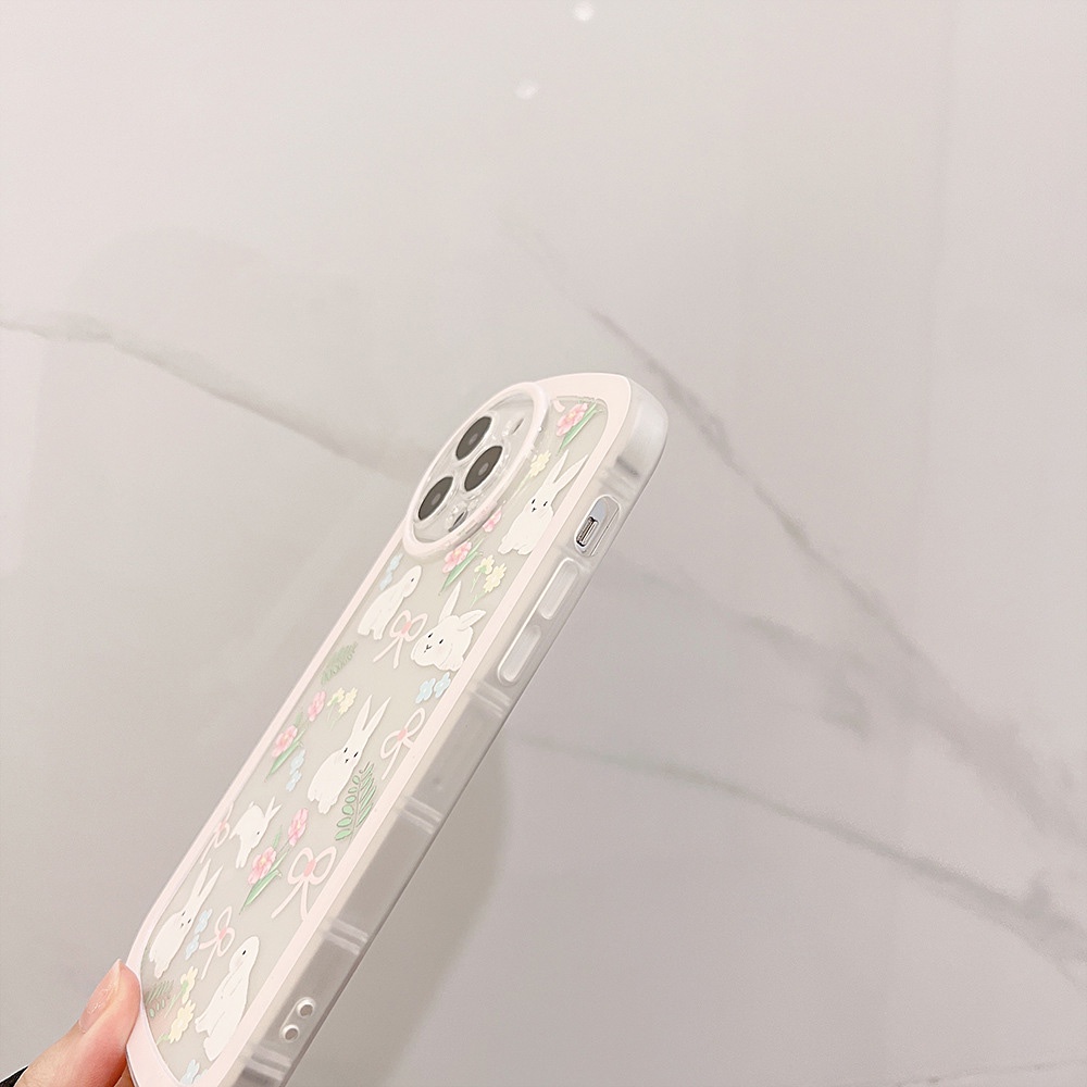 Ốp Điện Thoại tpu Dẻo + Silicon In Hình Thỏ Đáng Yêu Cho iphone 11 12 13 pro max mini XR XS 7 8 plus