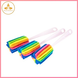 Cây cọ rửa cốc ly bình sữa đầu mút cho bé chất liệu bọt biển 7 màu thiết kế đa góc sạch từng cạnh của sản phẩm