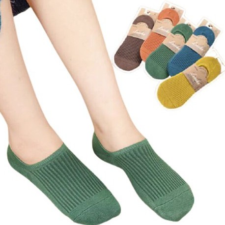 Tất nữ cổ ngắn vớ chân len gân tăm lười thấp vintage cao cấp thời trang nhiều màu TAT21