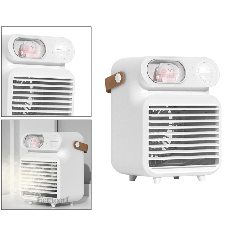 [FENTEER1]Air Conditioner Humidifier Fan 4000mAh with 150ml Ice Water Tank for Room