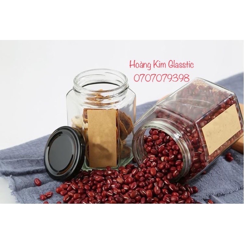 HỦ THỦY TINH LỤC GIÁC 280ML NẮP THIẾC