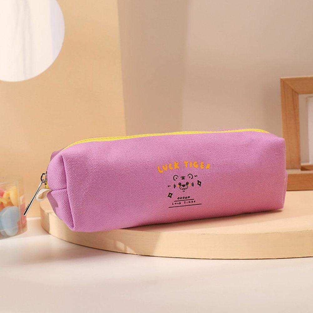 Túi Đựng Bút Bằng Vải Canvas In Hình Hổ Dễ Thương Dành Cho Học Sinh
