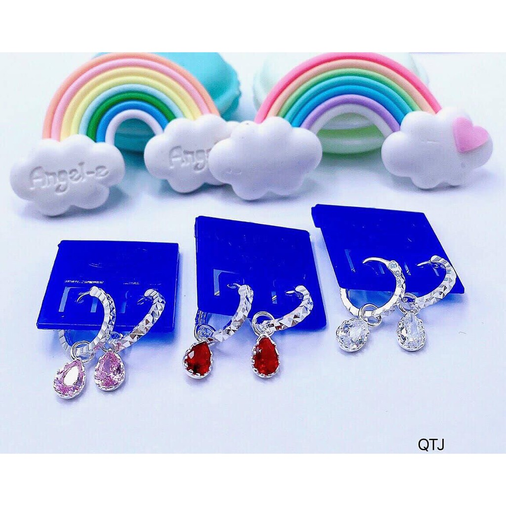 BÔNG TAI GIỌT NƯỚC BẠC TRẺ EM- BÔNG TAI BÉ GÁI