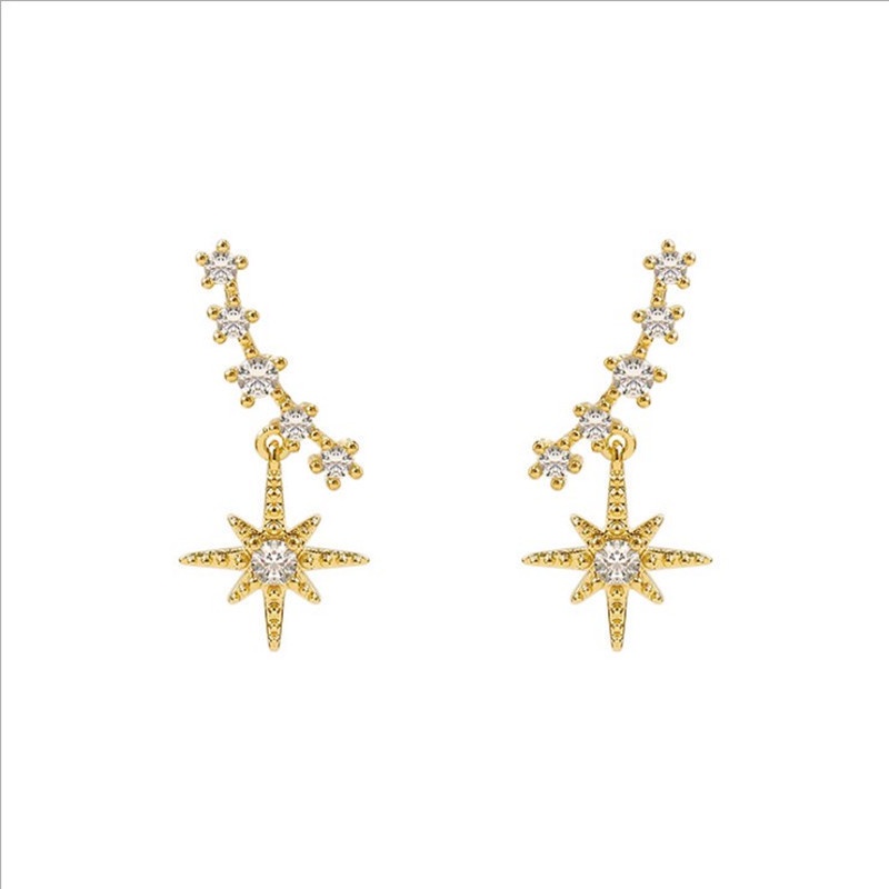 Bông Tai Hình Ngôi Sao Đính Đá Cao Cấp Phong Cách Mới Hàn Quốc Thời Trang Cho Nữ