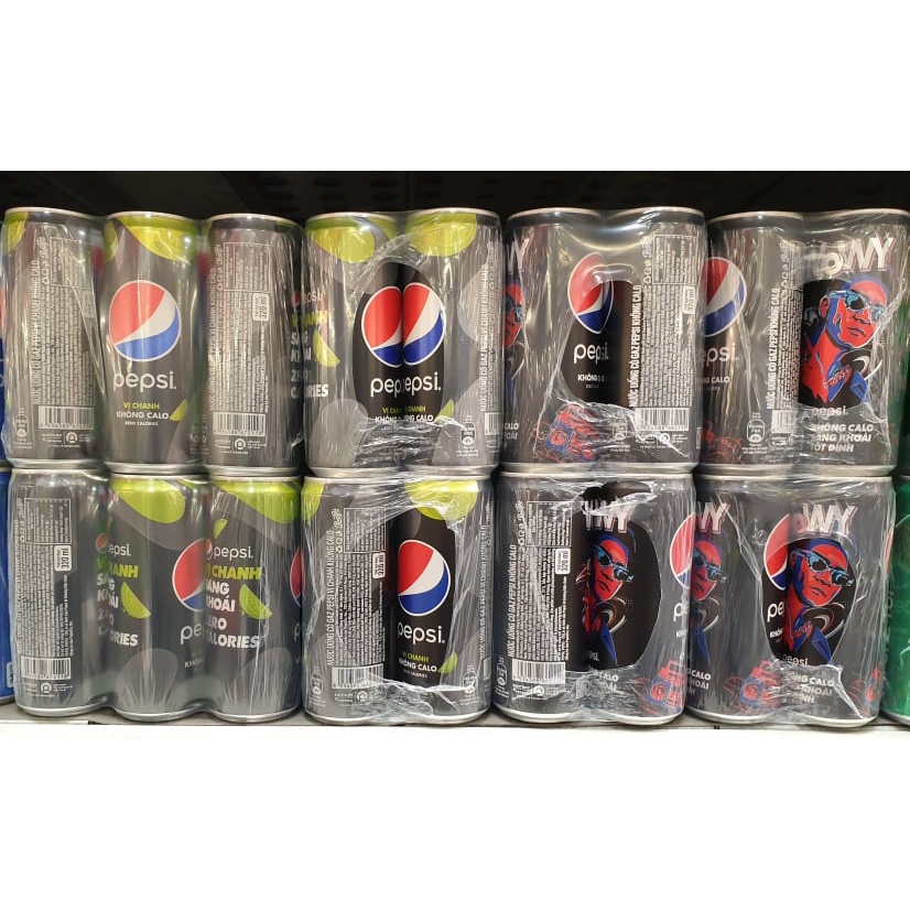 (Lốc 6 Lon) 7Up chất xơ Ít đường / Nước Ngọt PEPSI (Vị Chanh) KHÔNG CALO