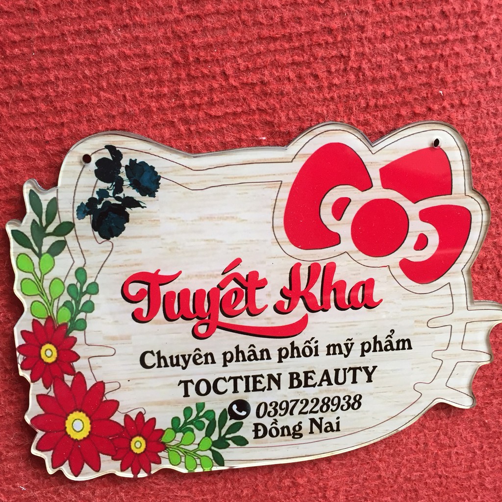 Bảng hiệu mica thiết kế hoa văn xinh - Dành cho shop online - Free thiết kế - in nội dung theo yêu cầu