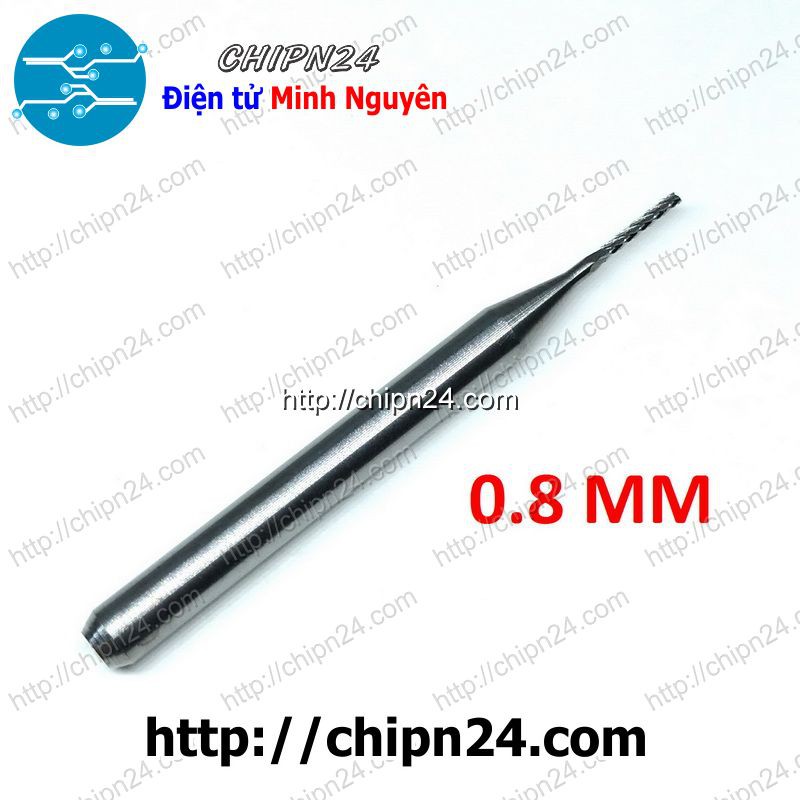 [1 CÂY] Mũi PHAY mạch in CNC HỢP KIM 0.8mm