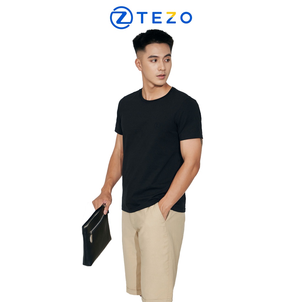 Áo phông nam Tezo logo thêu ngực phong cách năng động thể thao 2205APOT18