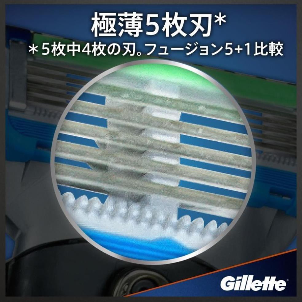 Dao cạo râu 5 lưỡi Gillette Fusion Nhật Bản nội địa và lưỡi dao cạo râu thay thế Proglide, Proshield, có pin