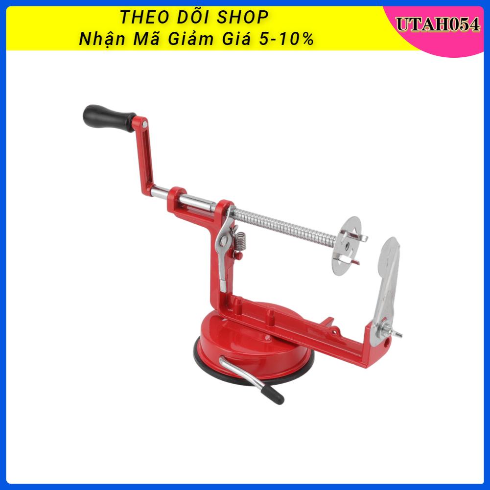 Utah054 Potato Spiral Cutter Multifunctional Manual Rotating Stainless Steel Blade Rust Resistant Red Twisted Peeler
