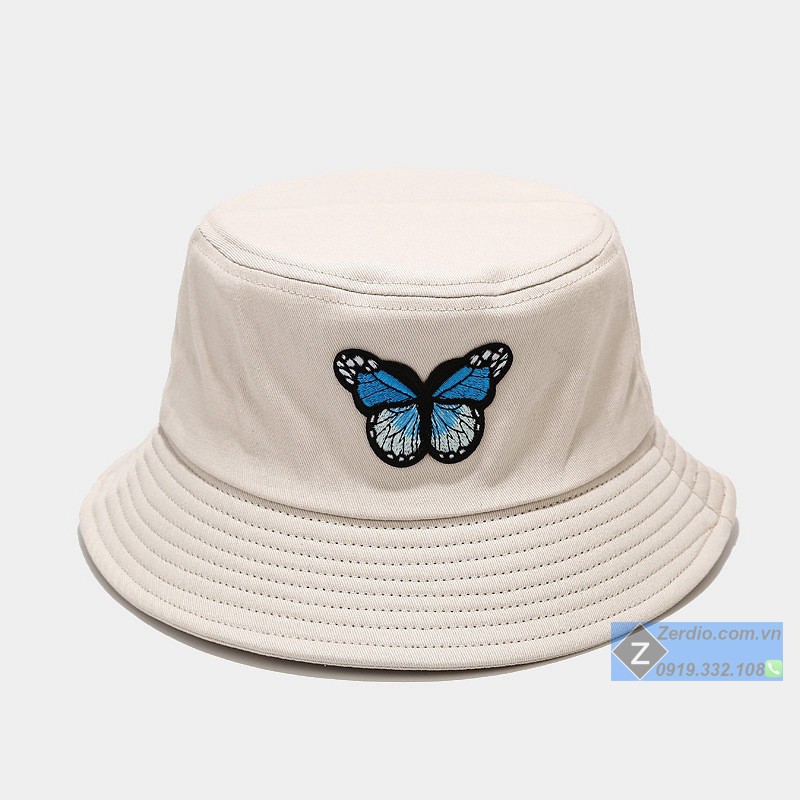 Mũ tai bèo nam nữ đẹp thêu họa tiết cá tính chất liêu cotton cao cấp, 3 màu đen, be, trắng