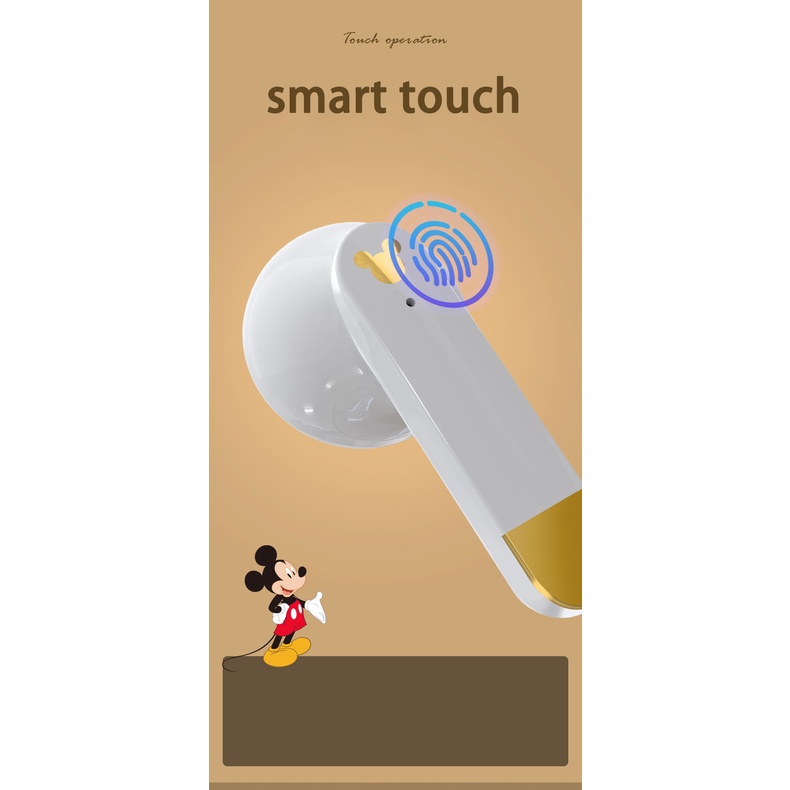Tai Nghe Bluetooth Không Dây Mini TWS 3D Âm Thanh Nổi Kèm Mic Hình Nhân Vật Disney