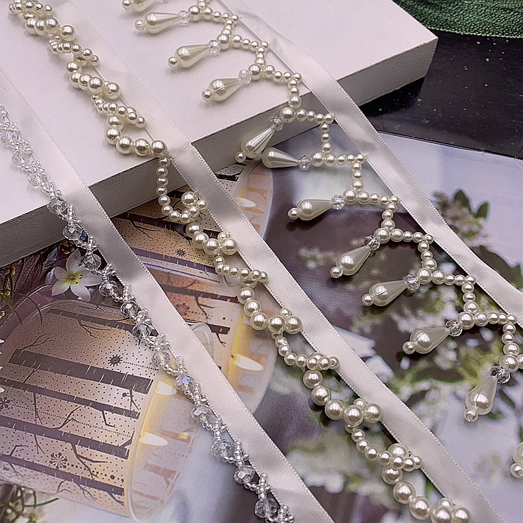 2030095     Bông Tai Mã Vạch Tua Rua Hạt Giả Ngọc Trai Handmade Phong Cách Dân Tộc