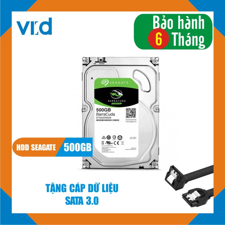 Ổ cứng 500GB Seagate Barracuda - Tặng cáp sata - Hàng tháo máy đồng bộ nhập khẩu mới 98% - Bảo hành 6T