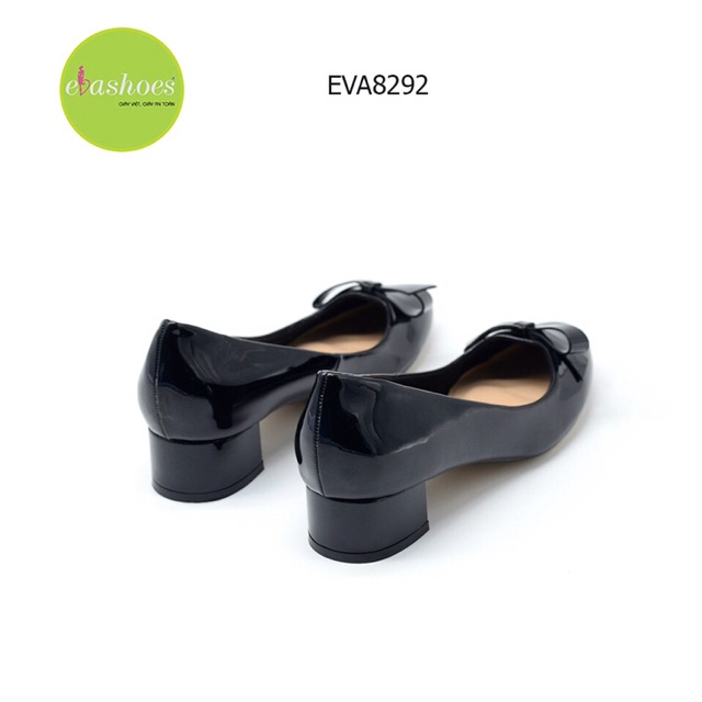 [Mã BMLTA50 giảm 10% đơn 99K] Giày búp bê Đế Vuông Mũi Tròn Phối Nơ Da Bóng 2cm Evashoes - Eva8292(Màu Đen,Kem,Đỏ)