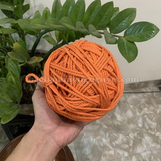 [ẢNH THẬT] Dây thừng cotton màu cam size 3mm thắt Macrame