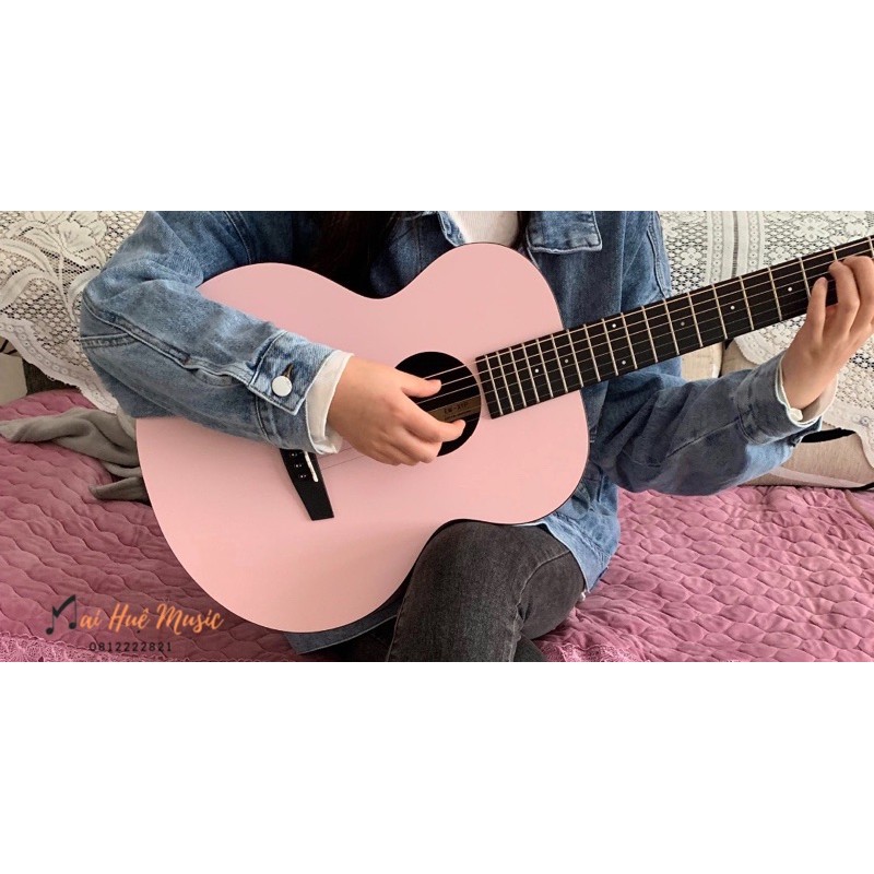 Guitar chính hãng ENYA mã EMX1P màu hồng ( tặng kèm full phụ kiện hãng như ảnh )