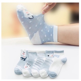 Set 5 Đôi Tất Vớ Lưới Cao Cổ Thu Đông Mẫu Mới Cho Bé (Ms 05)