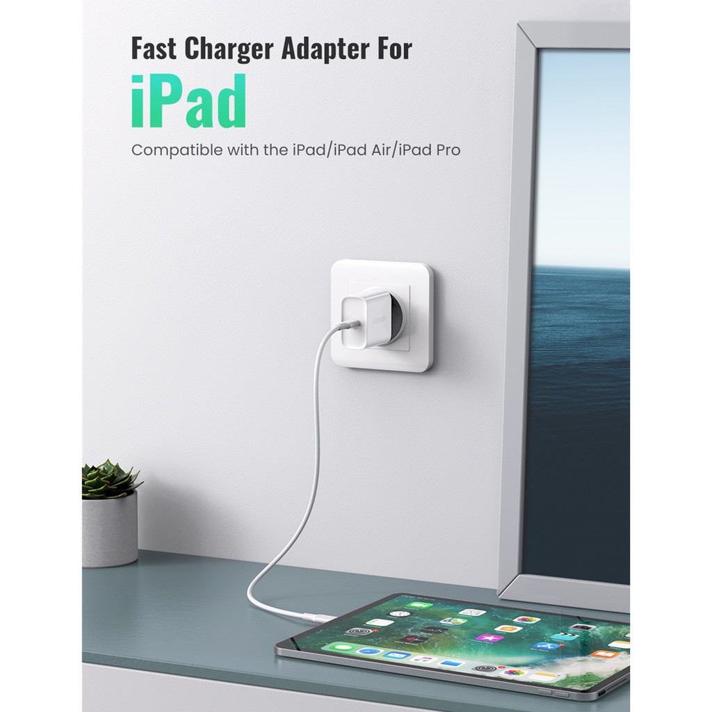 [ PD 20W ] Cốc sạc nhanh UGREEN USB C  20W Power Delivery Fast Charger for iPhone 12 Samsung Xiaomi Huawei