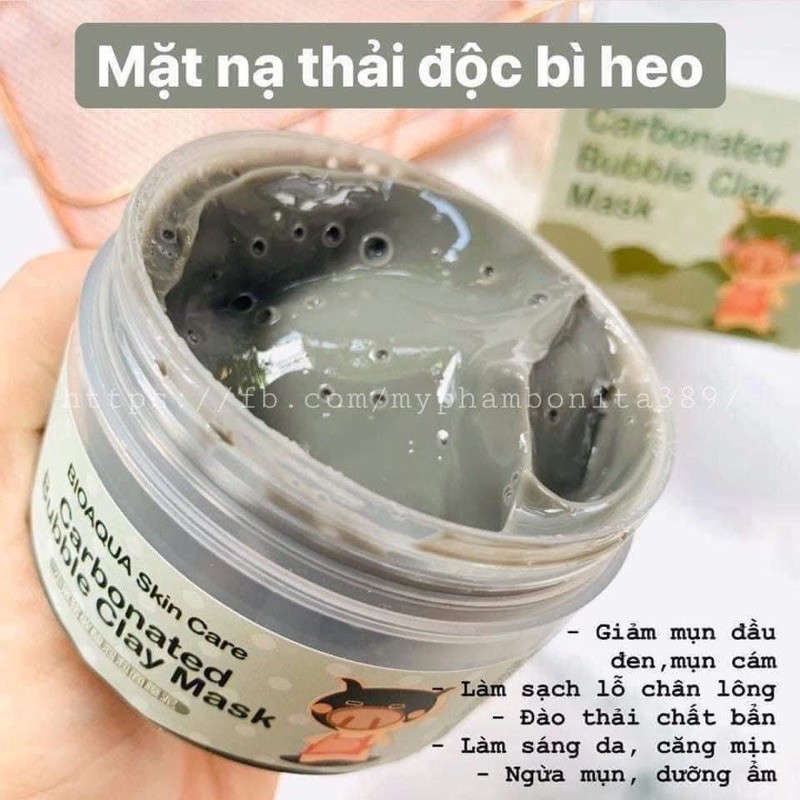 Mặt Nạ Sủi Bọt Thải Độc Bì Heo Carbonated Buble Clay Mask BIOAQUA Nội Địa Trung