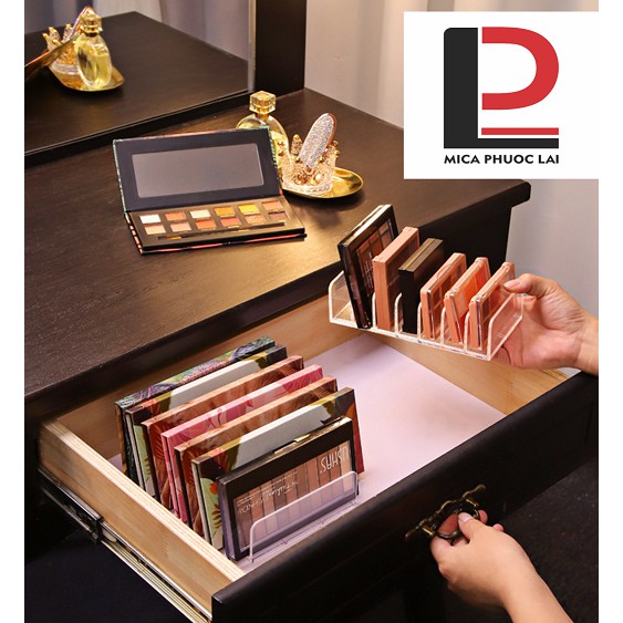 Kệ mica/ Giá để phấn mắt, khay acrylic đựng mỹ phẩm