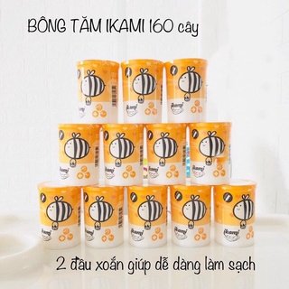 Tăm bông ikami hai đầu xoắn hộp 160 que
