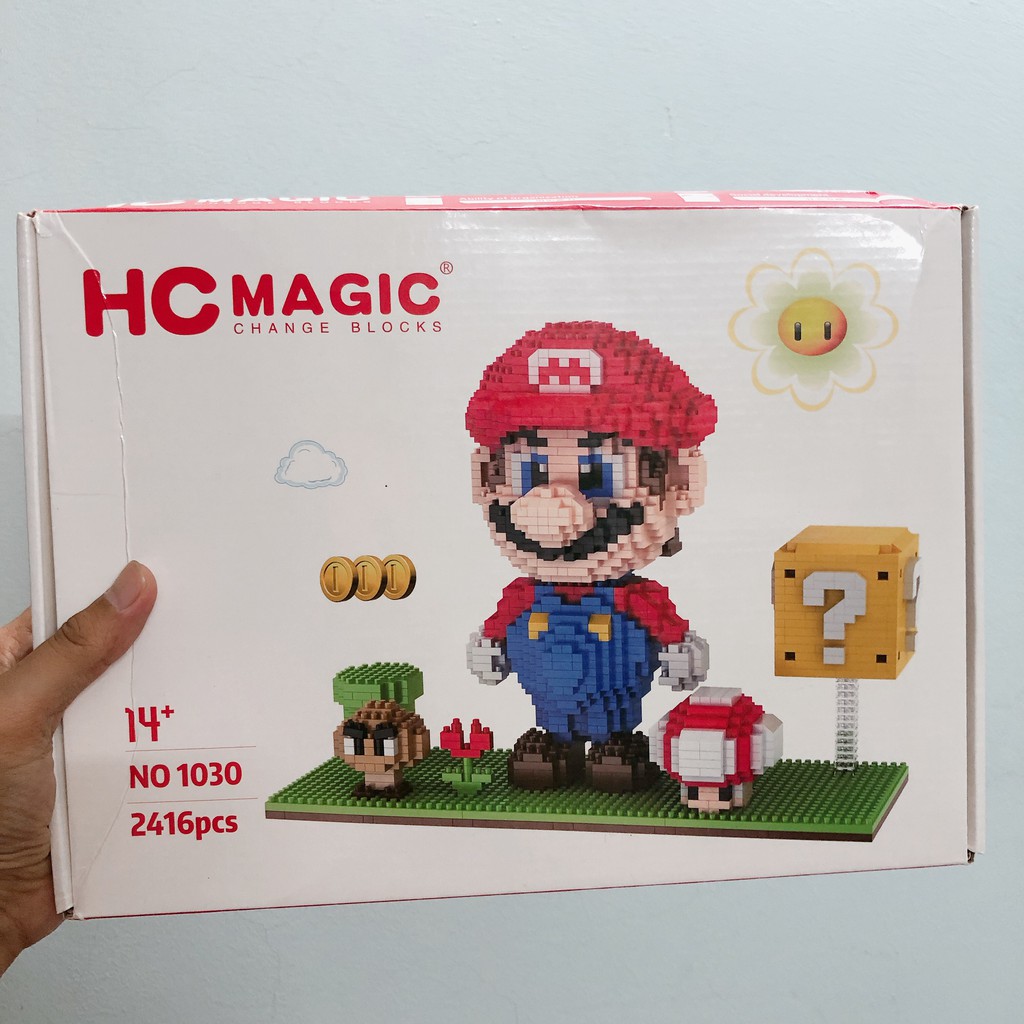 Đồ chơi lắp ráp sáng tạo Super Mario Lắp Ráp Mô Hình 3D decor Hottrend Magic Block Medium size