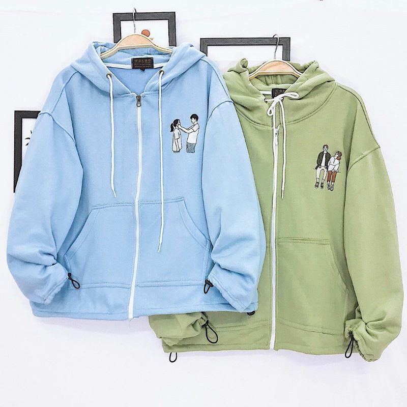 Áo Khoác Hoodie thêu LOVE unisex (Ảnh thật)