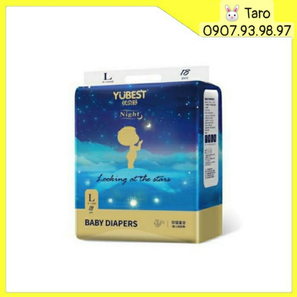 Bỉm YUBEST NIGHT nội địa Trung Quốc quần / dán đủ size S84, M76, L72,