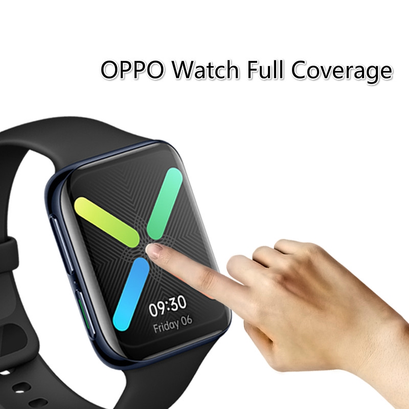 Kính cường lực 3D cong 41mm-46mm bảo vệ màn hình đồng hồ Oppo Watch 2 / 1