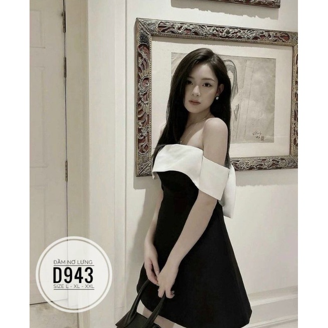 ĐẦM BIGSIZE TRỄ VAI THẮT NƠ SAU LƯNG