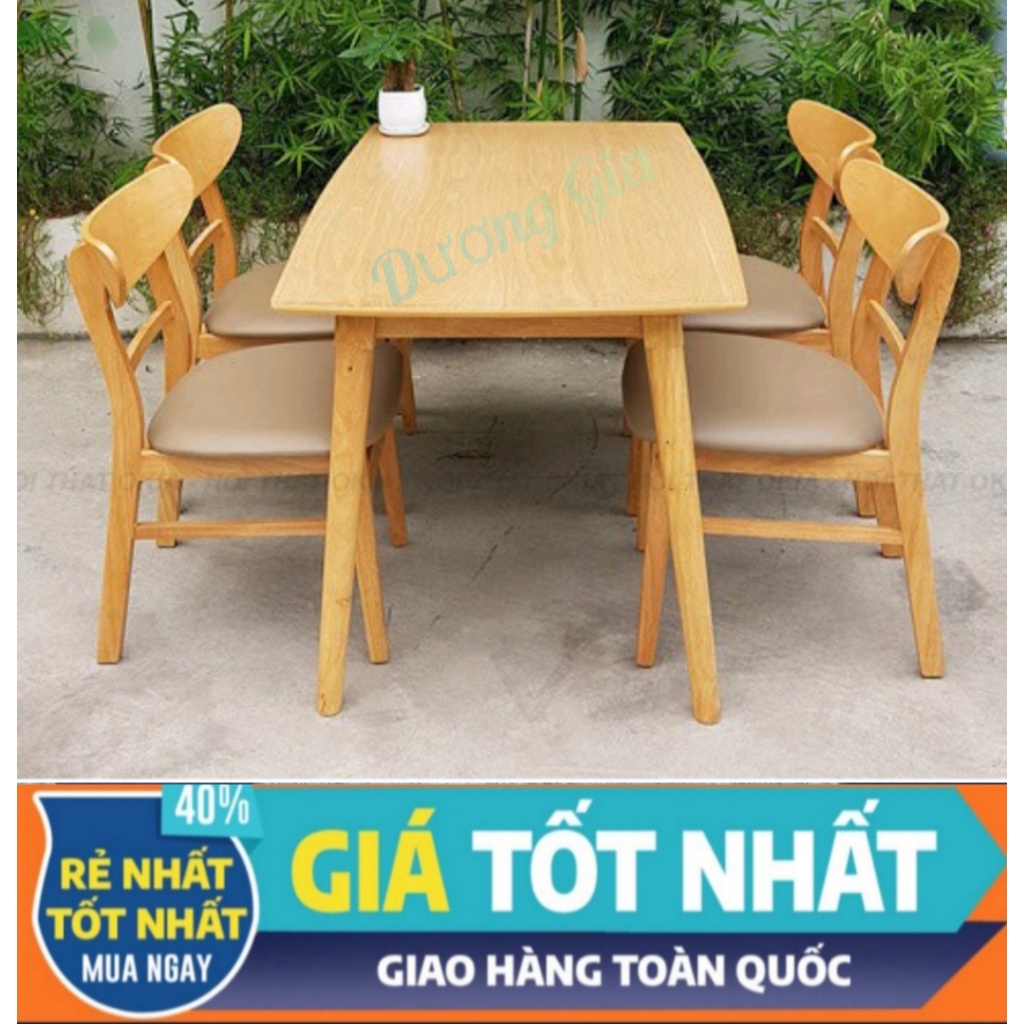 Bộ bàn ăn cabin hiện đại 4 ghế bàn vuông ( miễn phí ship)