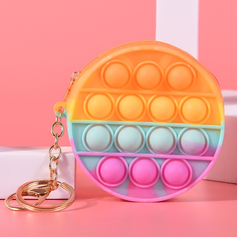 Pop it Đồ Chơi Ví Nhỏ Đựng Tiền Xu Có Móc Khóa Hình Fidget Spinner