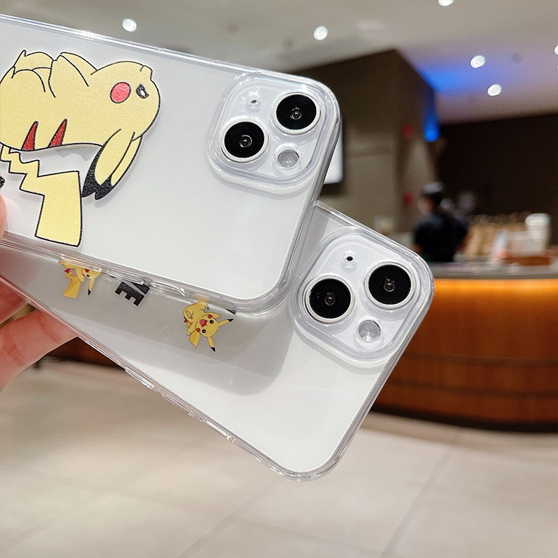 Ốp Điện Thoại TPU Dẻo Trong Suốt In Hình Pikachu Vui Nhộn Cho iPhone 14 Pro Max Mini 13 12 11 XS XR X 8 Plus 7 6S 6