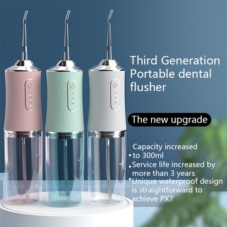 Máy Tăm Nước Cầm Tay Oral Irrigator Máy làm sạch răng Chỉ nha khoa 4 đầu phun Đầu phun Chăm sóc răng miệng 3Modes