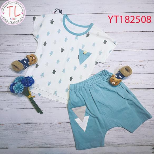 Thời trang trẻ em - Bộ áo quần thun ngắn cho bé hình cây thông - Quần áo bé trai - Bộ bé trai -Quần áo bé gái -Bộ bé gái