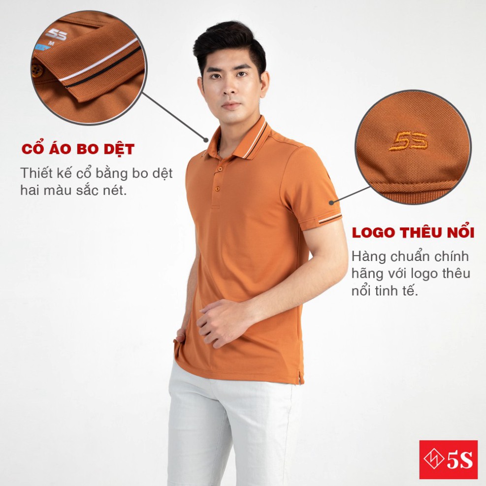 Áo Thun Nam Có Cổ 5S ( 4 màu), Phom Ôm Vừa Vặn, Chất Liệu Coolmax Co Giãn 4 Chiều (01)