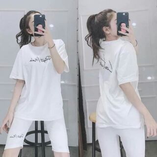 Đồ bộ quần lửng chữ thêu