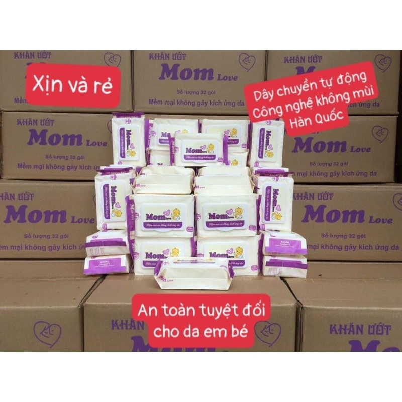 Khăn giấy ướt Mom siêu dai an toàn cho bé