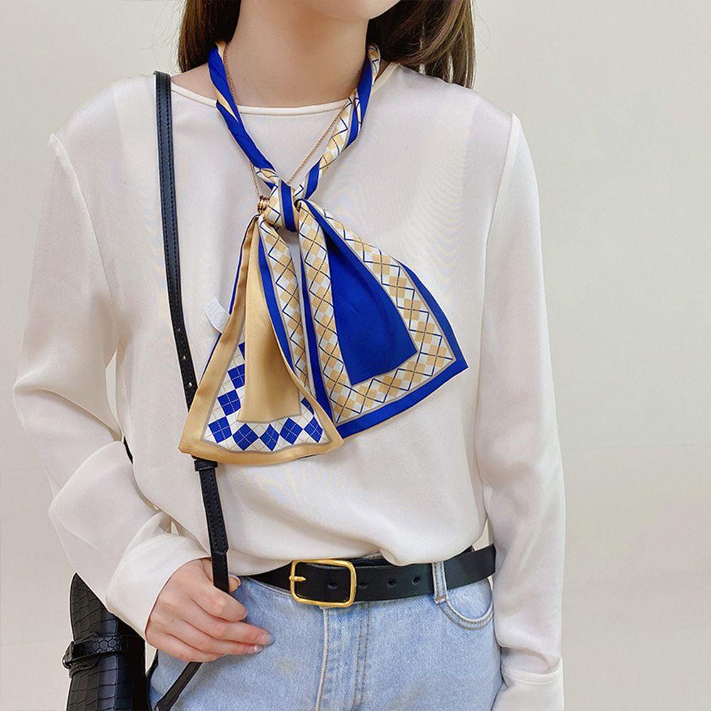 Mocho Khăn Choàng Cổ Có Dây Ruy Băng Dài In Chữ Cho Nữ