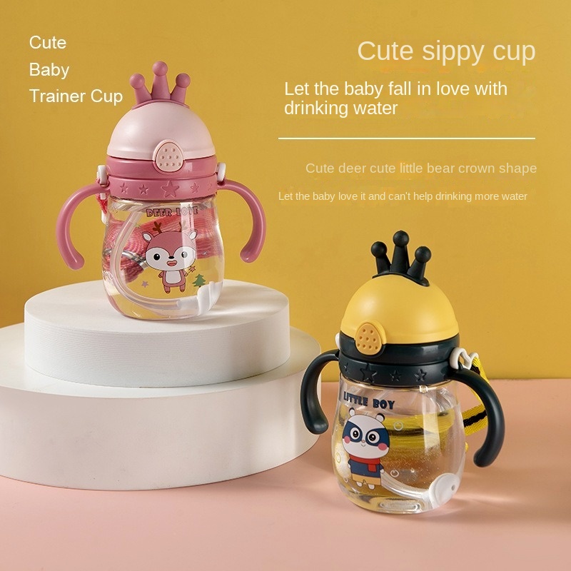Bình Uống Nước Có Tay Cầm Và Ống Hút Chống Sặc Cho Bé MY0183